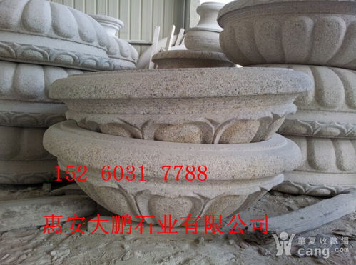 精品石雕花盆 融合花崗巖黃金麻與崇武歐式藝術(shù)的石雕花缽之美